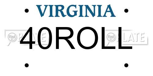 40ROLL Virginia License Plate