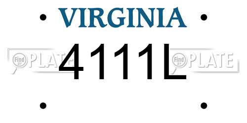 4111L Virginia License Plate