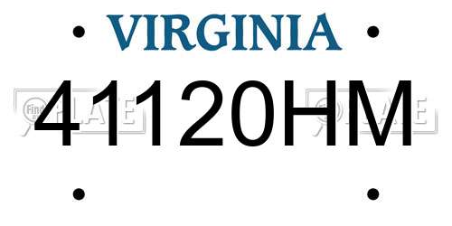 41120HM Virginia License Plate