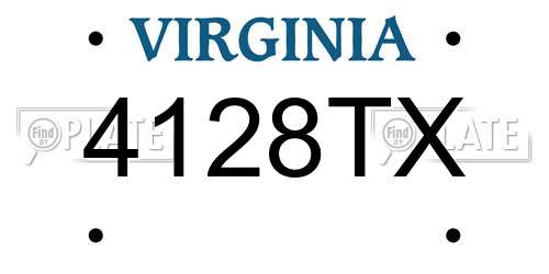 4128TX Virginia License Plate