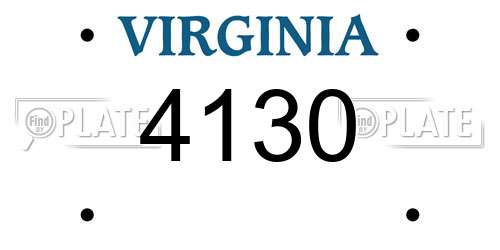 4130 Virginia License Plate