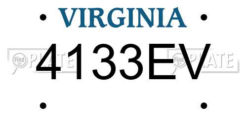 4133EV Virginia License Plate