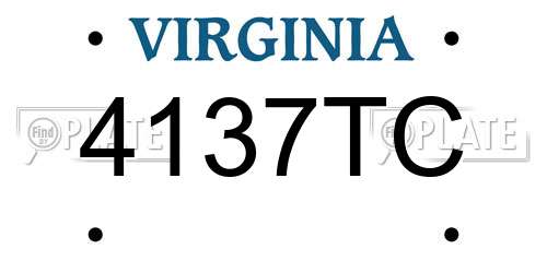 4137TC Virginia License Plate