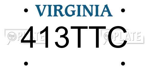 413TTC Virginia License Plate