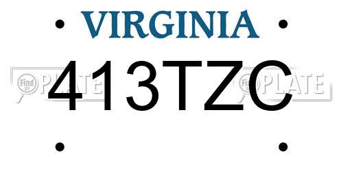 413TZC Virginia License Plate
