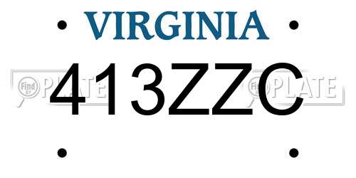 413ZZC Virginia License Plate