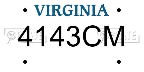 4143CM Virginia License Plate