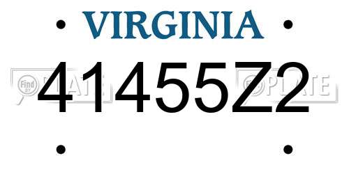 41455Z2 Virginia License Plate