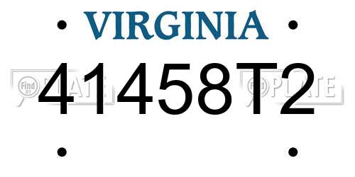 41458T2 Virginia License Plate
