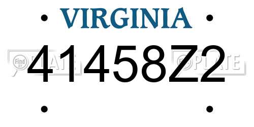41458Z2 Virginia License Plate
