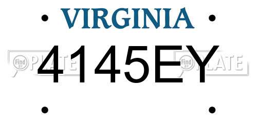4145EY Virginia License Plate