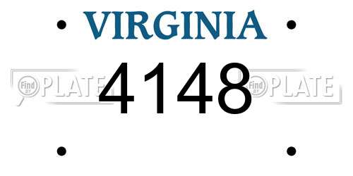 4148 Virginia License Plate
