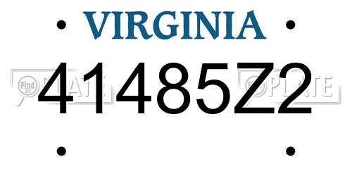 41485Z2 Virginia License Plate