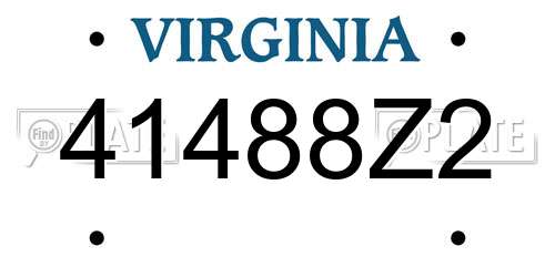 41488Z2 Virginia License Plate