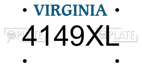 4149XL Virginia License Plate