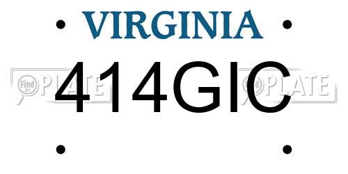 414GIC Virginia License Plate
