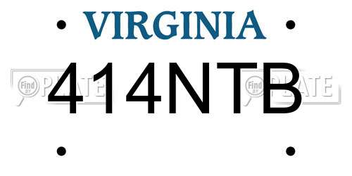 414NTB Virginia License Plate