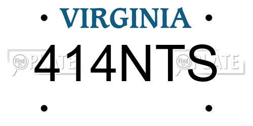 414NTS Virginia License Plate