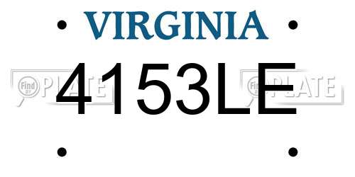 4153LE Virginia License Plate