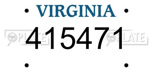 415471 Virginia License Plate