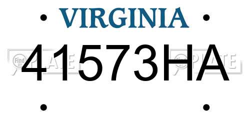 41573HA Virginia License Plate