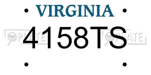 4158TS Virginia License Plate