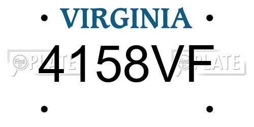 4158VF Virginia License Plate