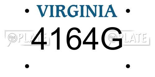 4164G Virginia License Plate