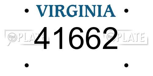 41662 Virginia License Plate
