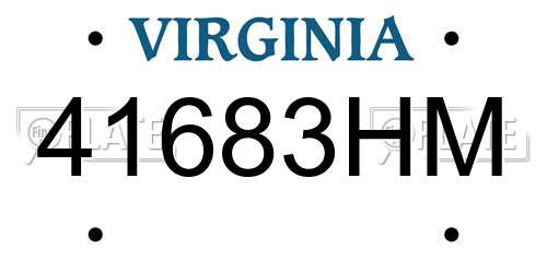 41683HM Virginia License Plate