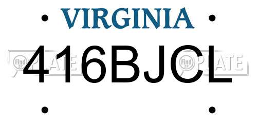 416BJCL Virginia License Plate