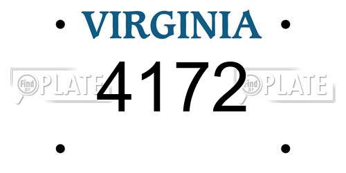 4172 Virginia License Plate