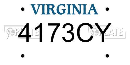 4173CY Virginia License Plate