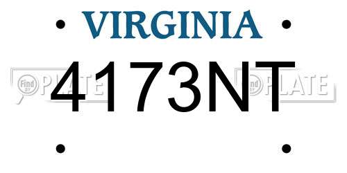 4173NT Virginia License Plate