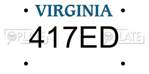 417ED Virginia License Plate