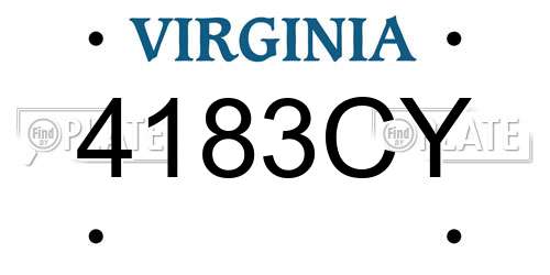 4183CY Virginia License Plate