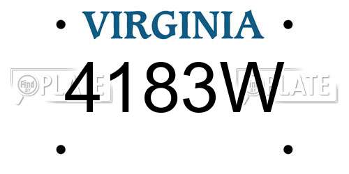 4183W Virginia License Plate