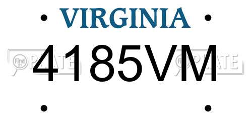 4185VM Virginia License Plate