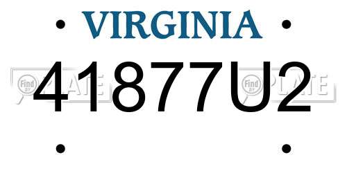 41877U2 Virginia License Plate