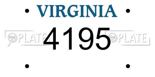 4195 Virginia License Plate