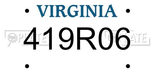 419R06 Virginia License Plate