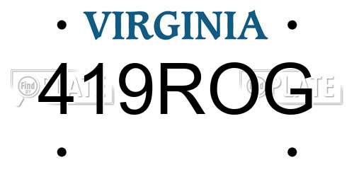 419ROG Virginia License Plate