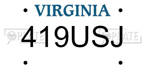 419USJ Virginia License Plate