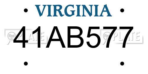 41AB577 Virginia License Plate