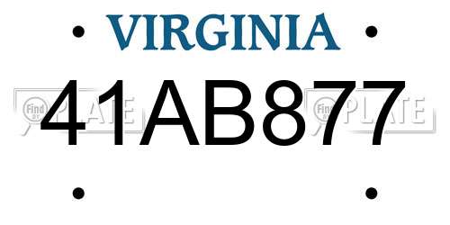 41AB877 Virginia License Plate