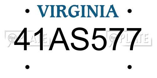 41AS577 Virginia License Plate