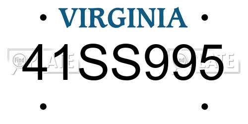 41SS995 Virginia License Plate