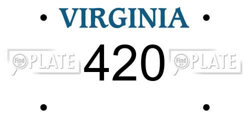 420 Virginia License Plate
