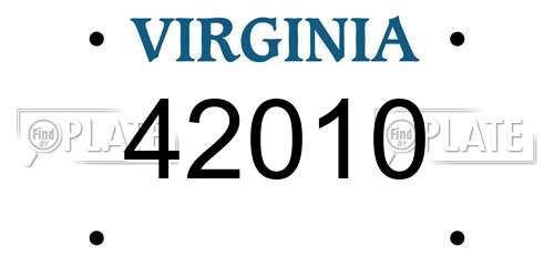 42010 Virginia License Plate