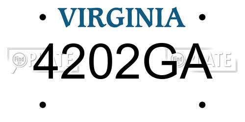 4202GA Virginia License Plate